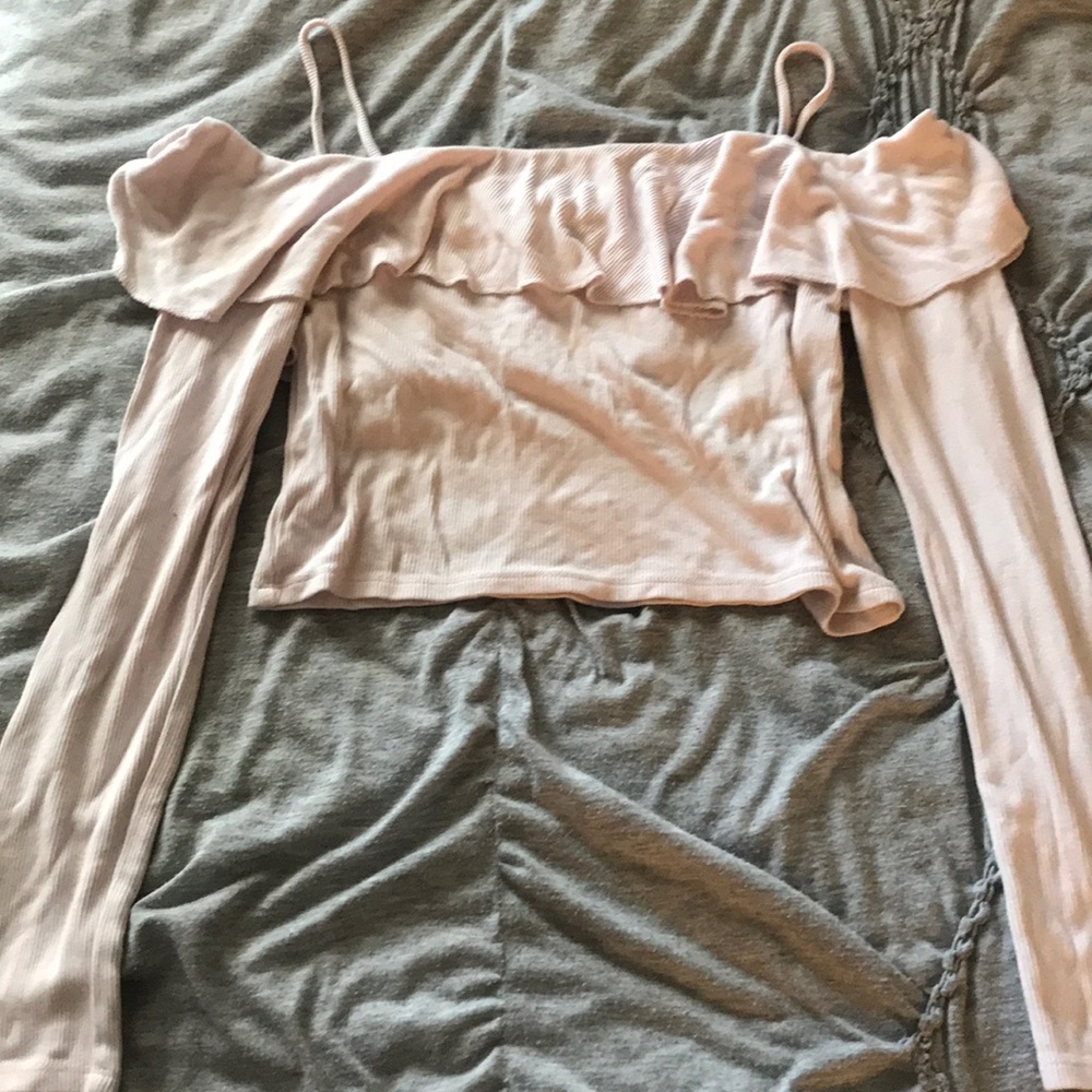 Pink off the shoulder crop top